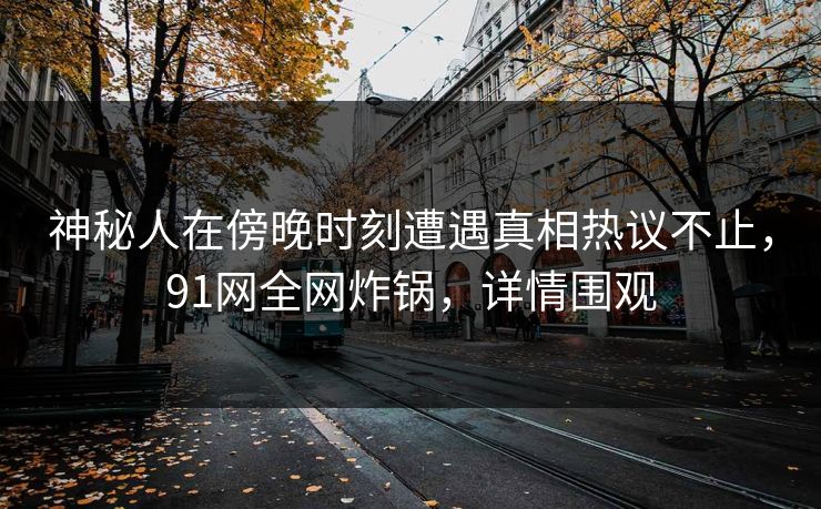 神秘人在傍晚时刻遭遇真相热议不止，91网全网炸锅，详情围观