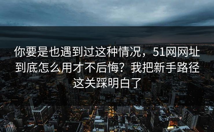 你要是也遇到过这种情况，51网网址到底怎么用才不后悔？我把新手路径这关踩明白了